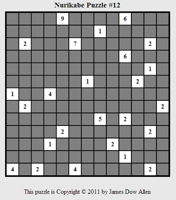 Image of a nurikabe puzzle